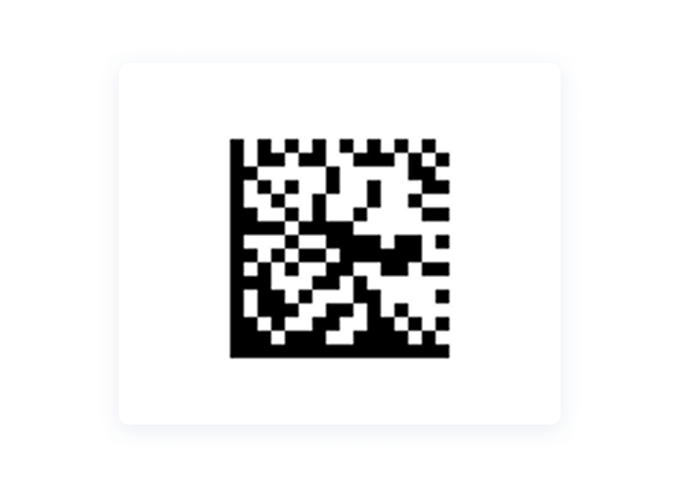 Example of a Data Matrix code used for industrial or medical marking