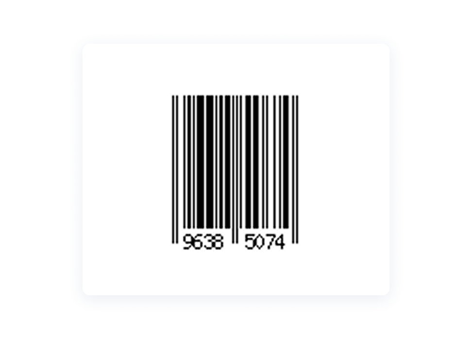 Example of an EAN-8 barcode used on compact retail products