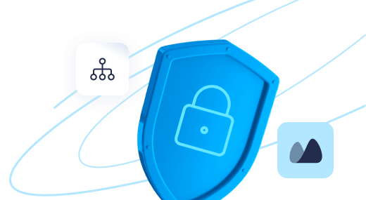 Illustration of Kladana data security: user access control, action logging, and sensitive data protection