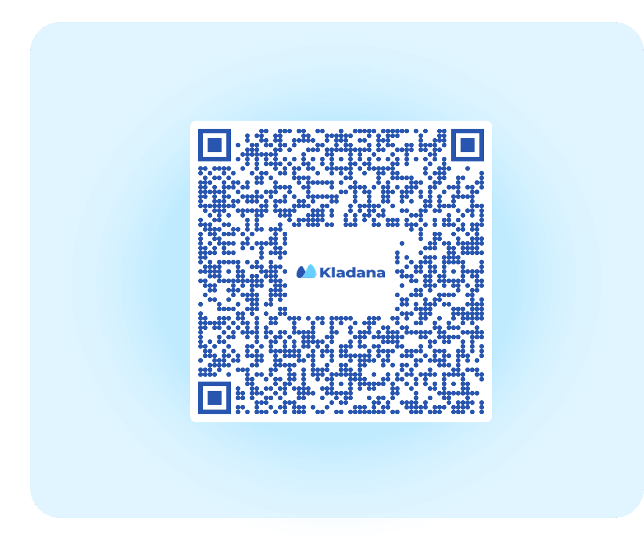 Example of a vCard QR code containing name, company, phone, and email