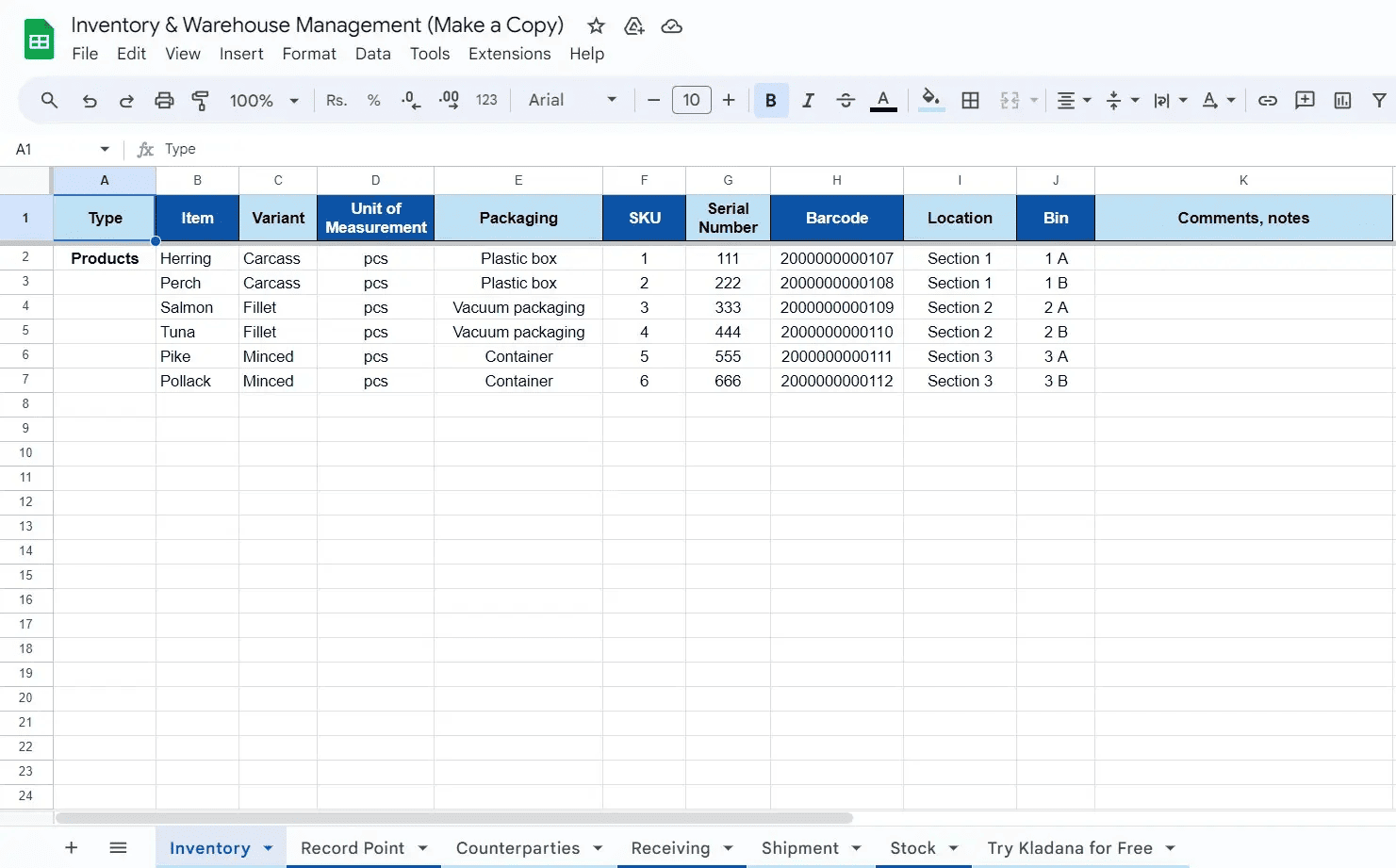 Excel Template Free Inventory Excel Template Free Inventory