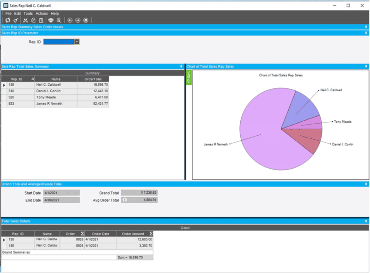 Epicor Dashboard The screenshot showing the Epicor dashboard
