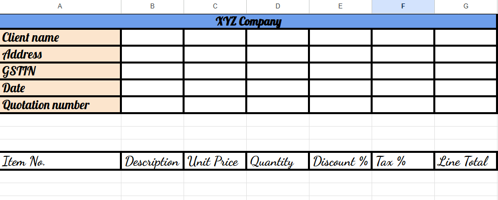 screenshot of the basic sales in excel
