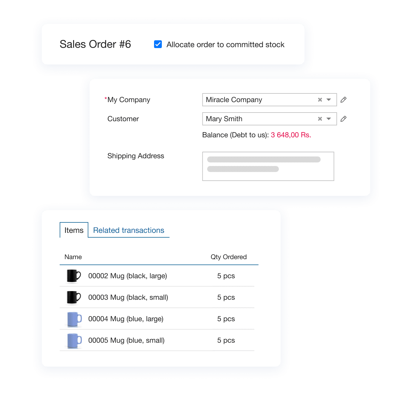 The screenshot representing how a Sales Order management looks in Kladana