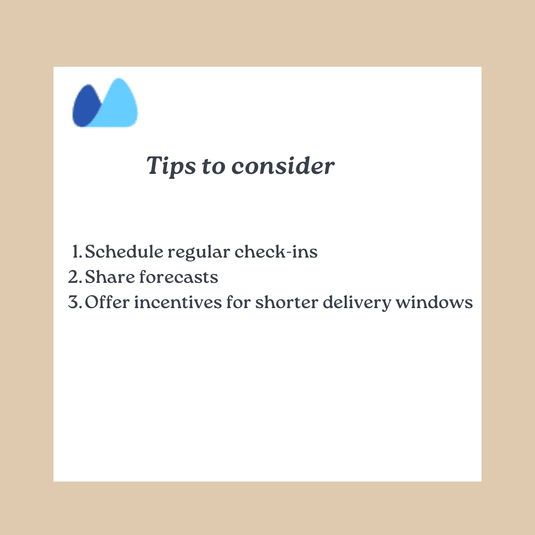 Supplier Relationship Tips to Reduce Lead Time in Inventory Illustrating tips for building strong supplier relationships to reduce lead time in inventory management