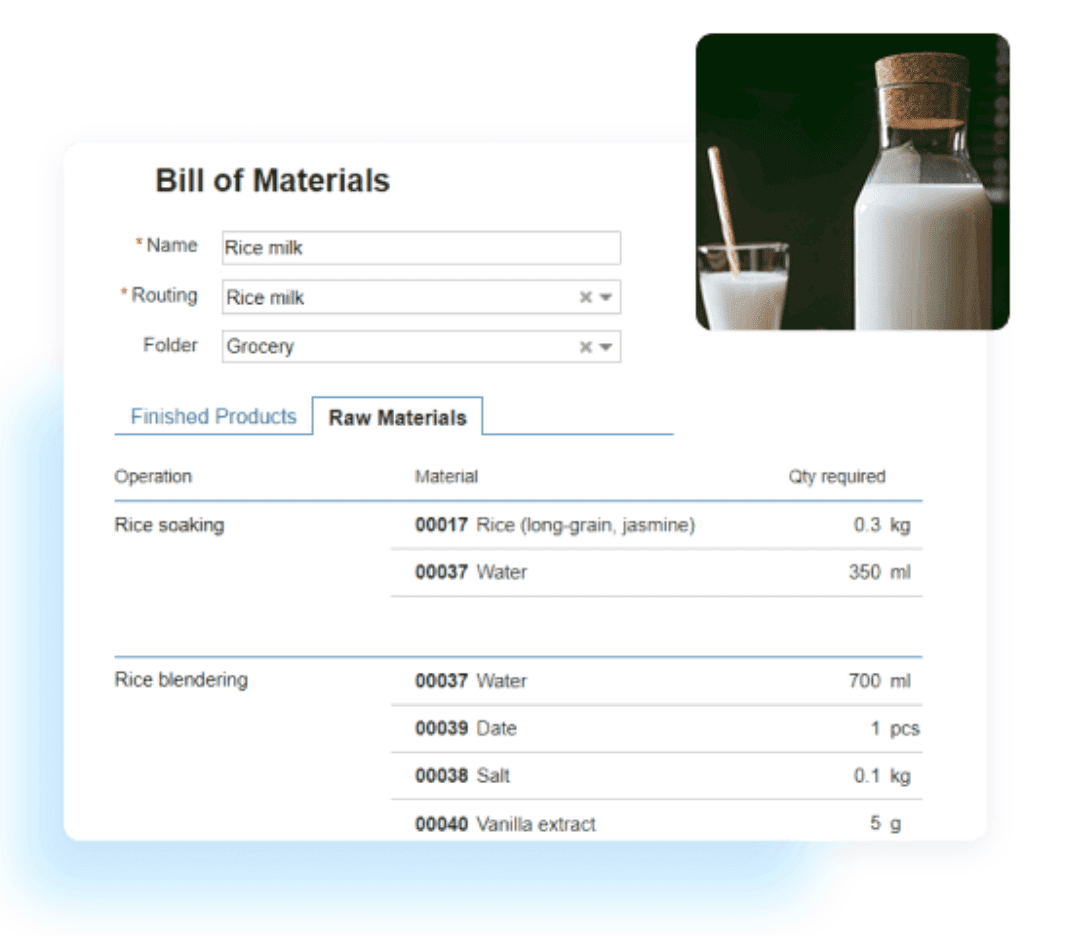 A mockup of BOM management from Kladana’s interface