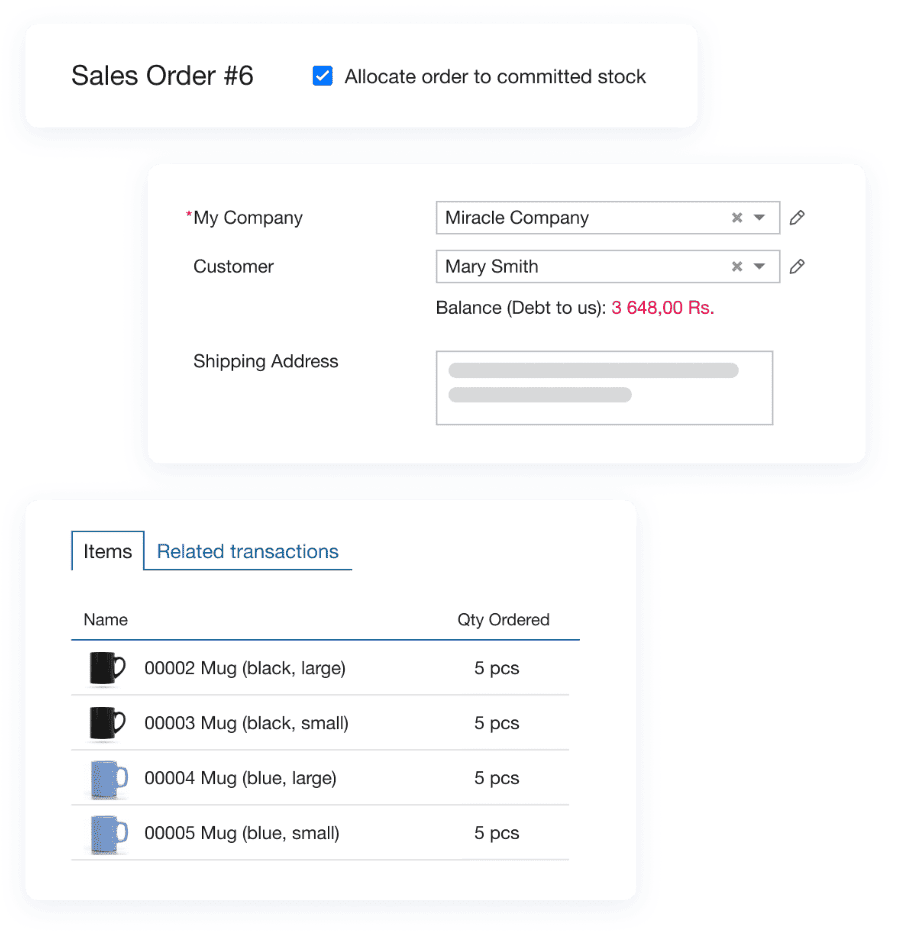 A feature mockup of Kladana’s stock management features