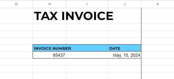 GST invoice format title, invoice number and date How to start your GST invoice showing title, invoice number and date