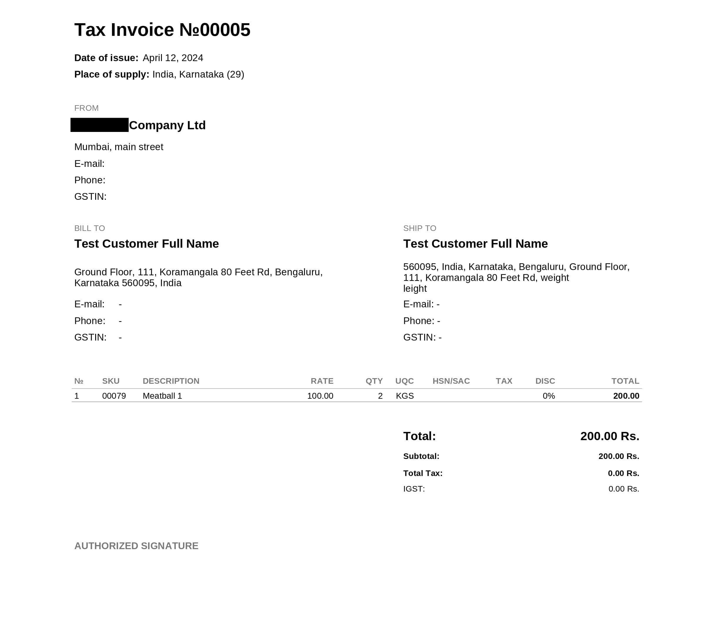 Kladana Sample Tax Invoice screenshot Kladana ERP GST invoice screen showing auto-filled buyer and tax details