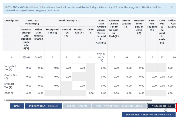 A screenshot showing the option to be selected for filing GSTR 3B