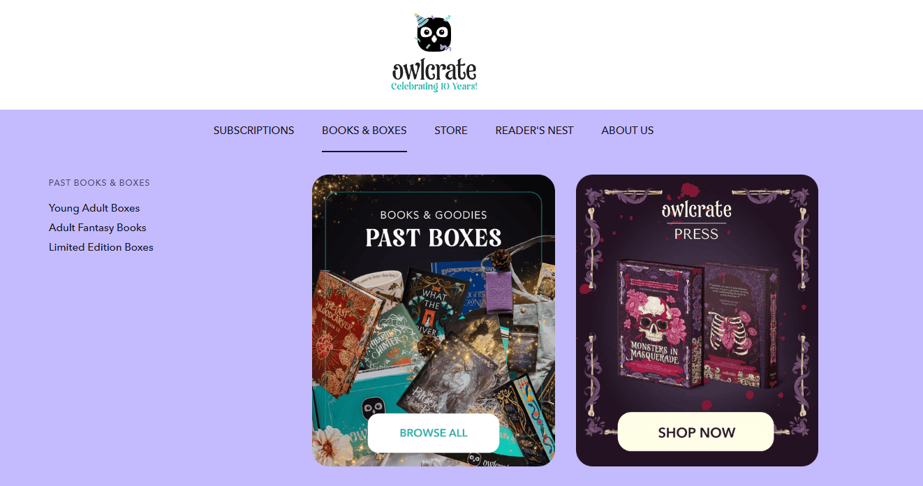 OwlCrate Bundles with Books and Bookish Goods OwlCrate creates subscription bundles to make upsells