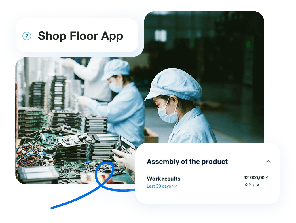 Production management software with planning, task control, and cost tracking for small manufacturers