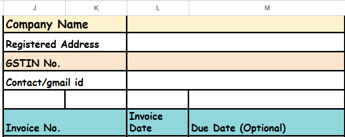 Showing company’s details and GSTIN to  invoice