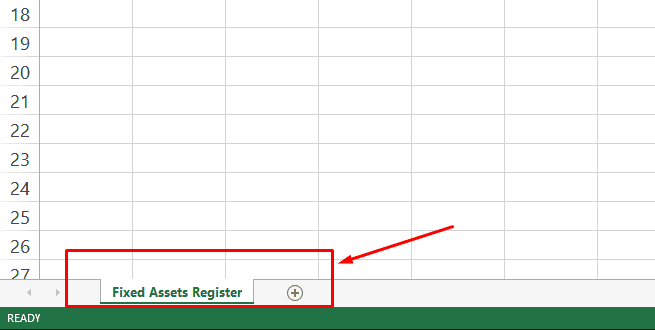 Renaming sheet to Fixed Assets Register Renaming sheet to Fixed Assets Register